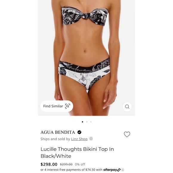 AGUA BENDITA • Lucille Thoughts Black/White Beaded Floral Bikini Top - Picture 13 of 15